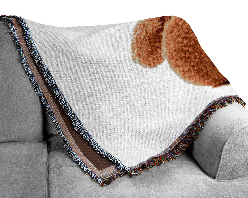 Teddy Bear Bow Pink Woven Blanket
