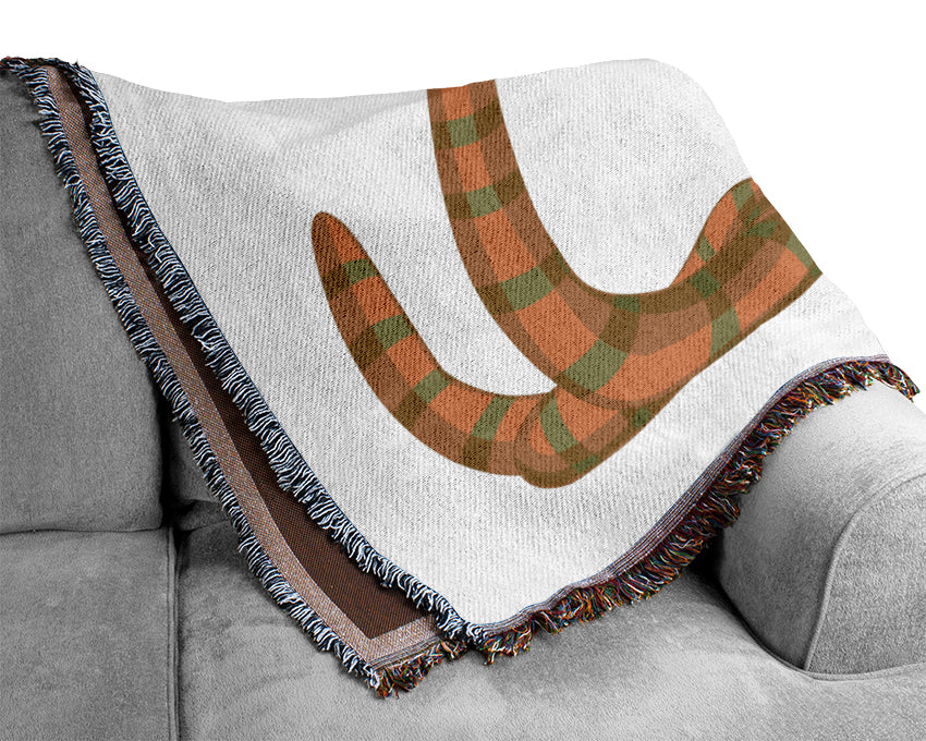 Two Snakes Pink Woven Blanket