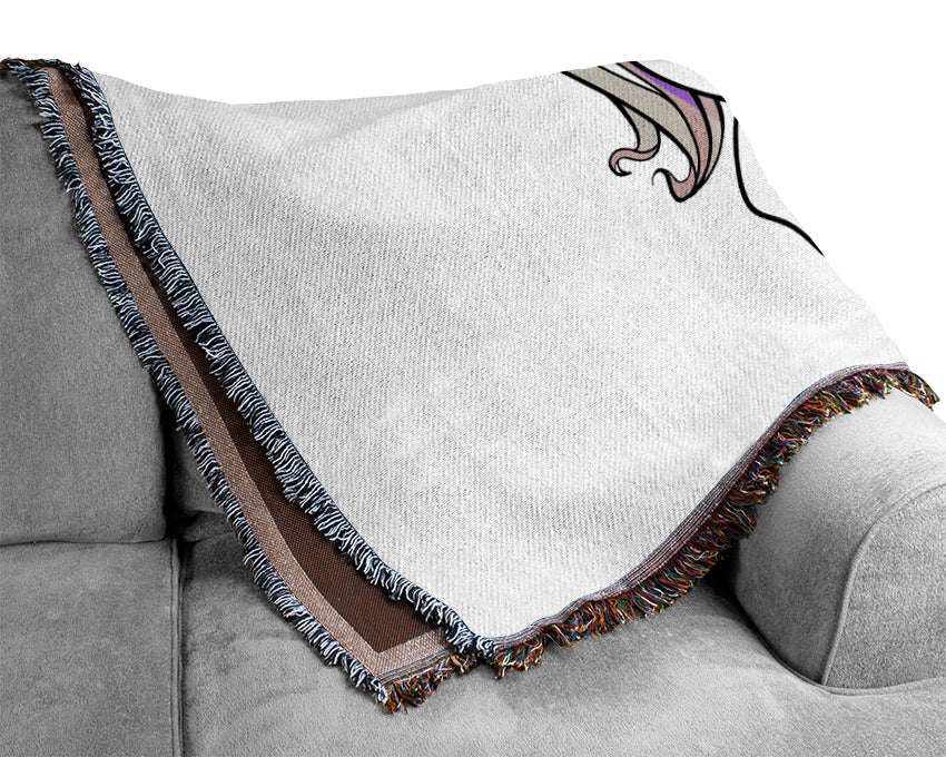 Unicorn Walking Pink Woven Blanket