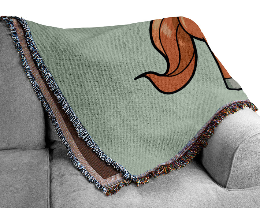 Walking Pony Horse Baby Blue Woven Blanket
