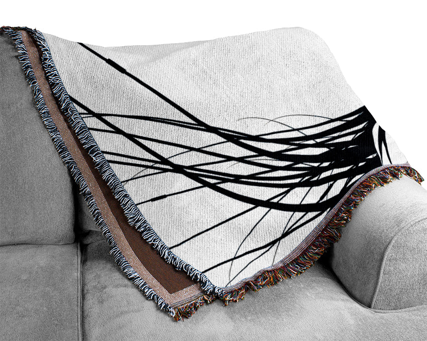 Headphone Girl Woven Blanket