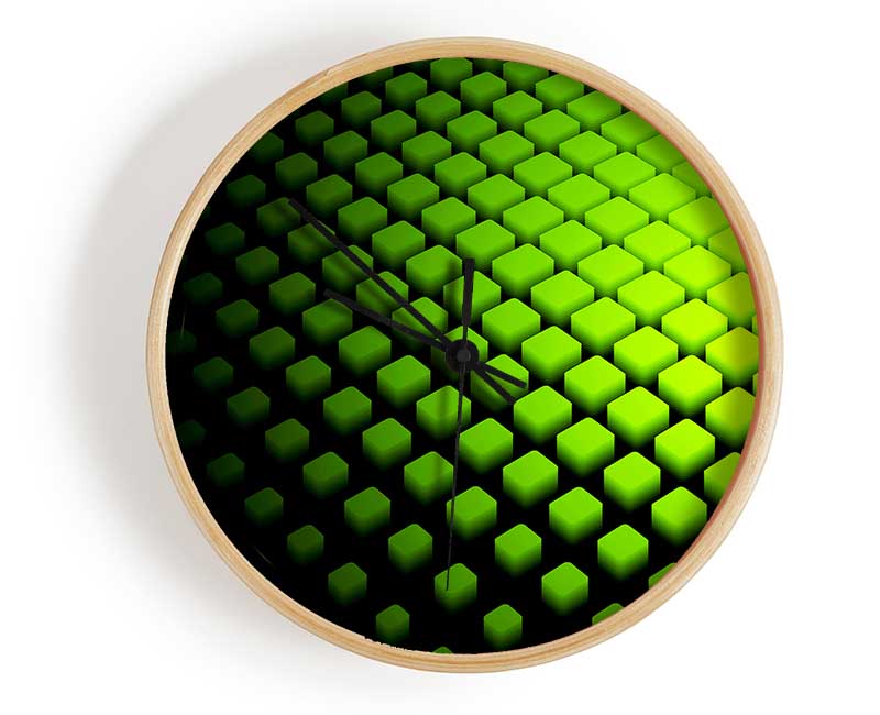 Lime Cubes Clock - Wallart-Direct UK