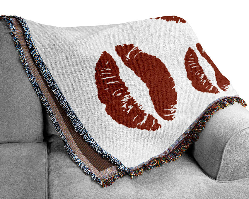 Red Lips Galore Woven Blanket
