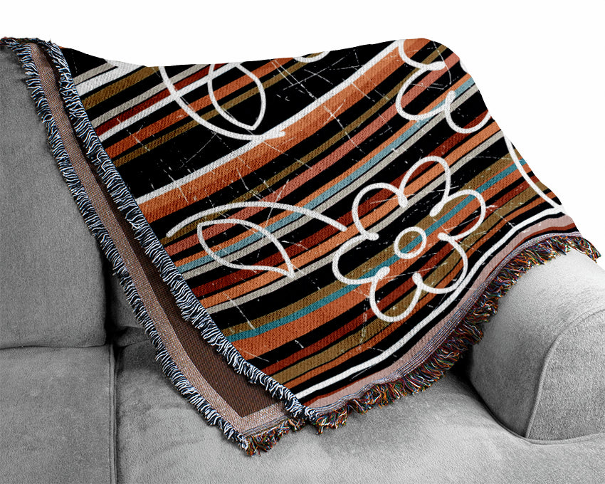 Vertical Rainbow Daisies Woven Blanket