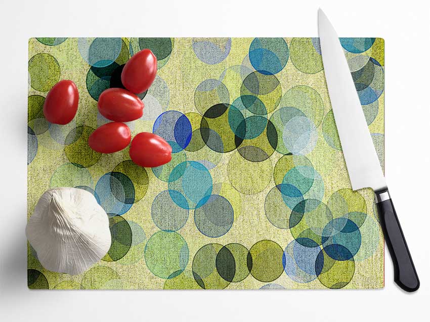 Over Lapping Bubbles Glass Chopping Board
