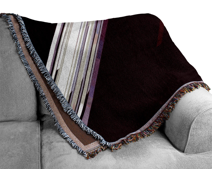 Shards Of Colour White On Purple Woven Blanket