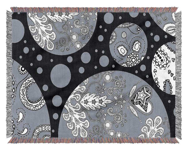 Planets Grey Woven Blanket