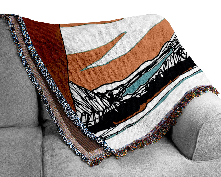 Multi-Coloured Waves Woven Blanket