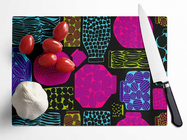 Expressionism Muliti-Coloured Glass Chopping Board