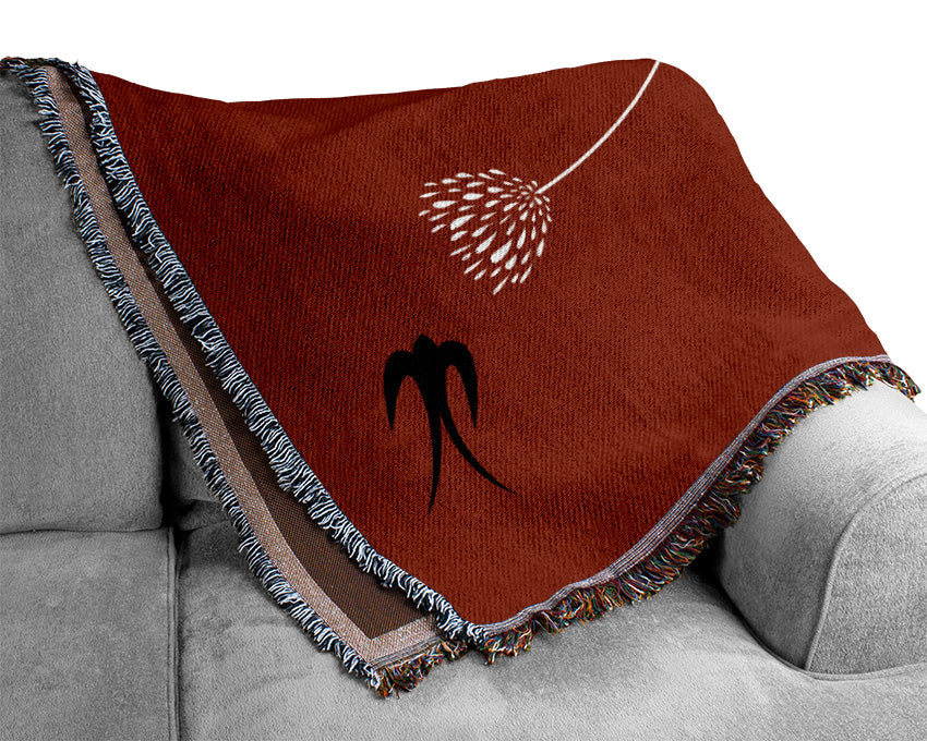 Red Doves Woven Blanket