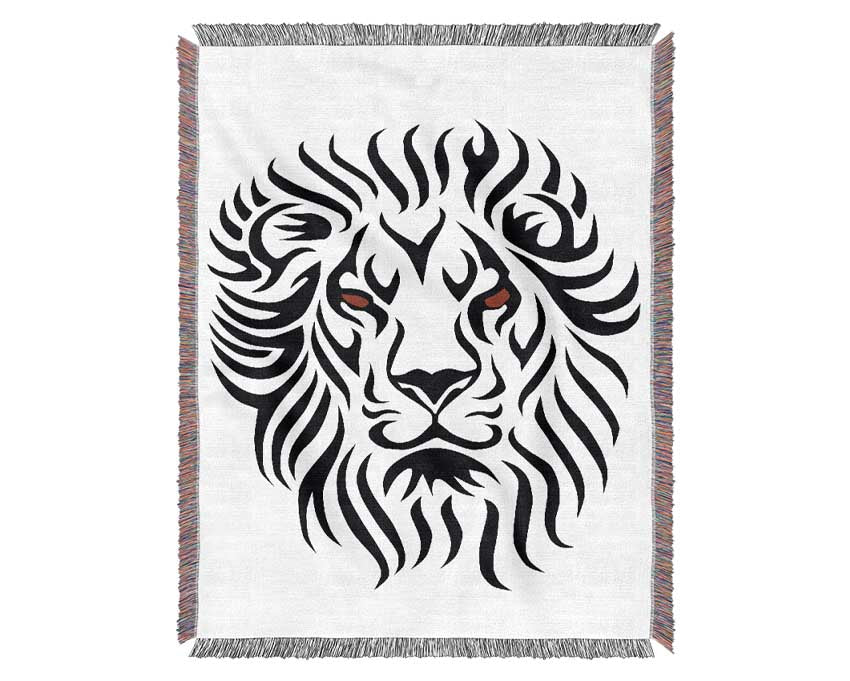 Fierce Lion Eyes Woven Blanket