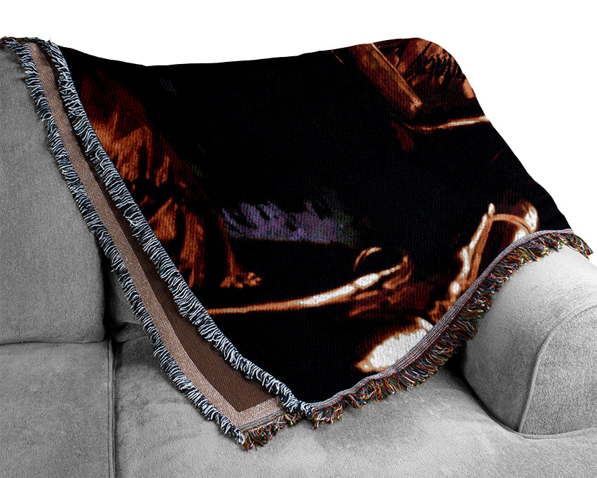 The Light Of The Golden Buddha Woven Blanket