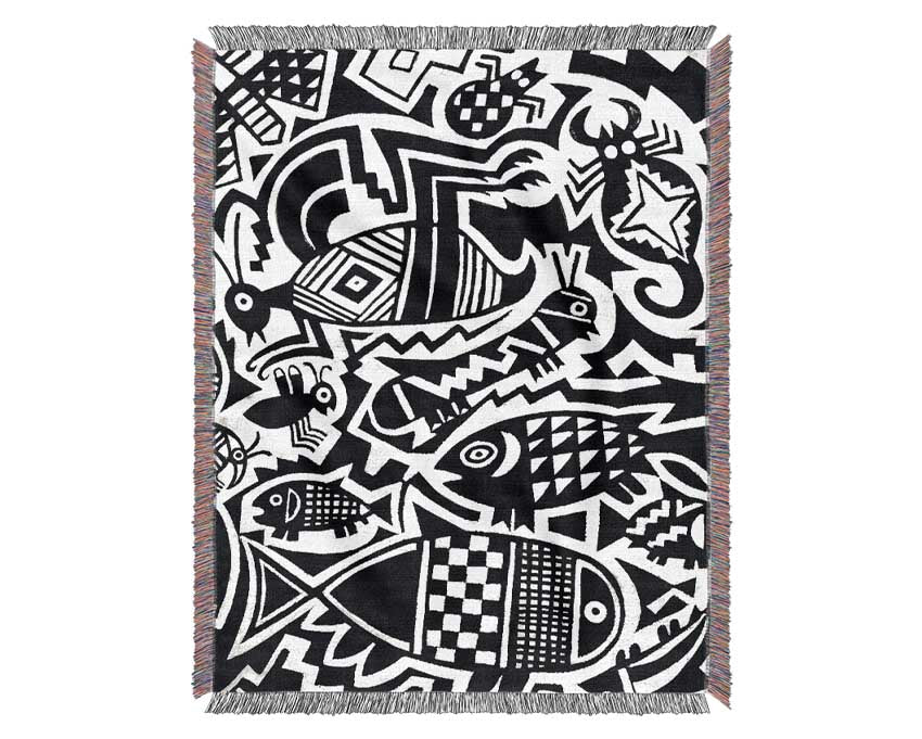 Tribal Hunter Gatherer Woven Blanket