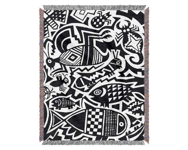 Tribal Hunter Gatherer Woven Blanket