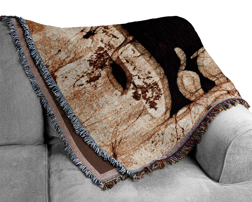 Tribal Elephant Brown Woven Blanket