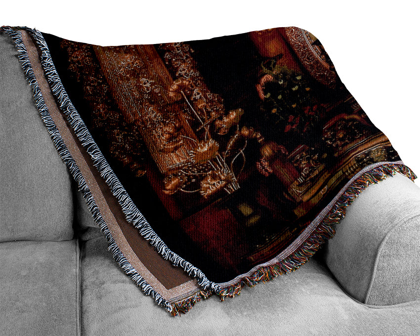 Golden Buddha Chion Japan Woven Blanket