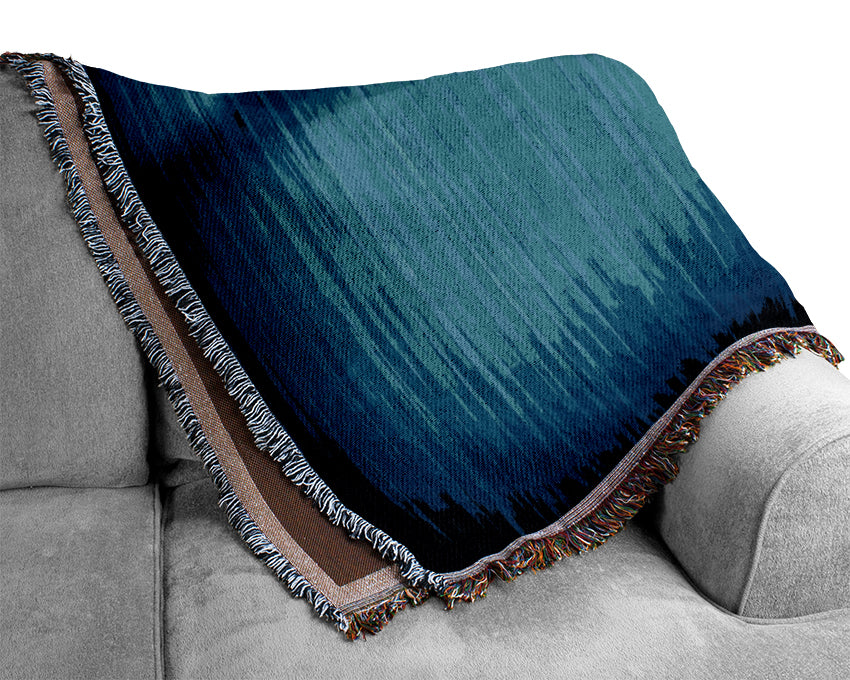 Christian White Cross Blue Background Woven Blanket
