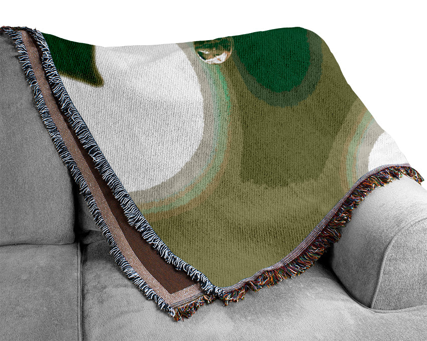 Tree Leaves With Dew Woven Blanket