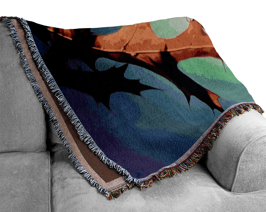 Fall Oak Leaves 2 Woven Blanket