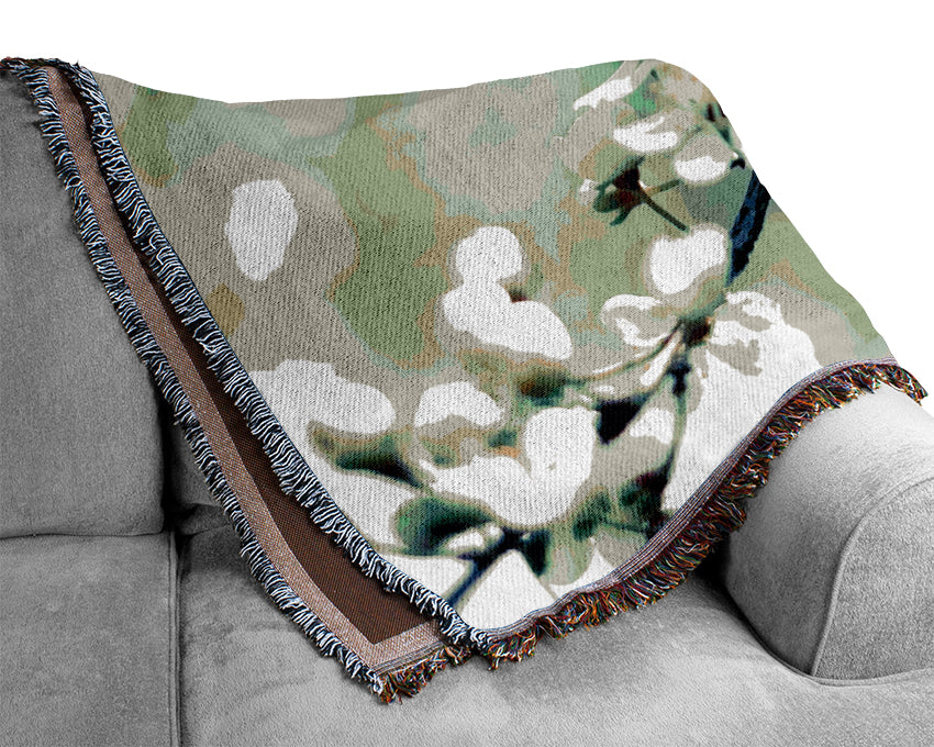 Spring Cherry Blossoms Woven Blanket