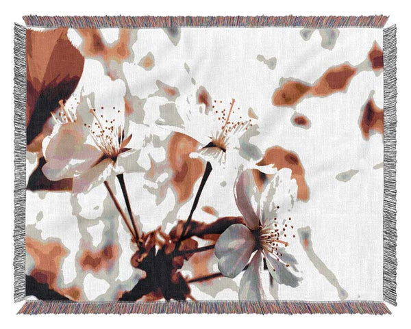 Spring Season Flowers Woven Blanket