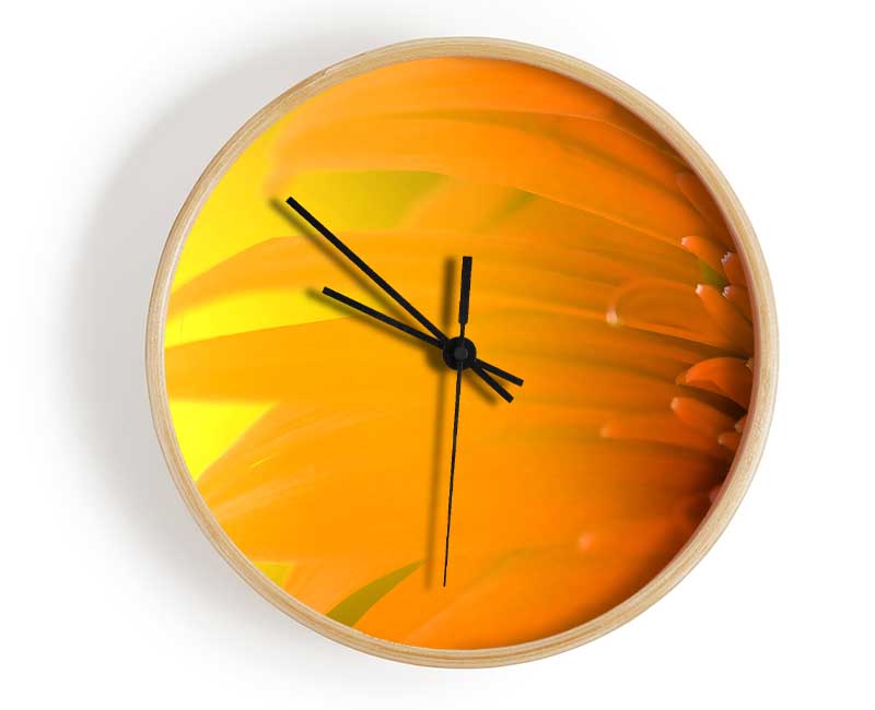 Orange Flower Mist Clock - Wallart-Direct UK