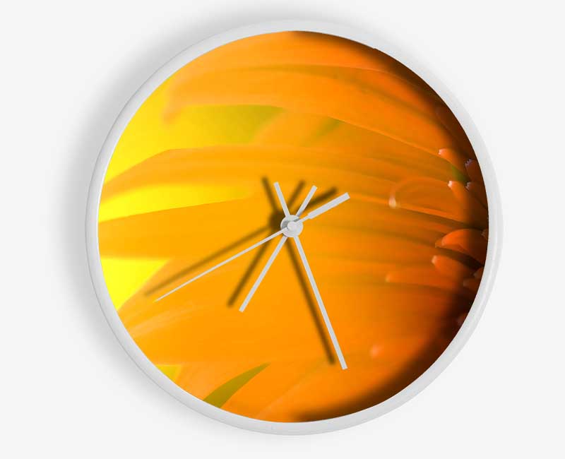 Orange Flower Mist Clock - Wallart-Direct UK