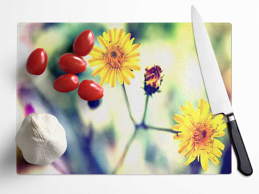 Weed Or Flower Glass Chopping Board