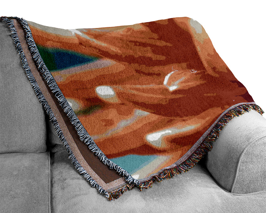 Orange Passion Woven Blanket
