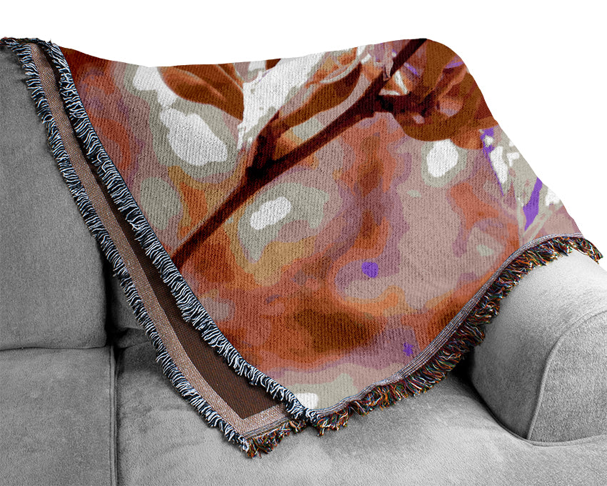 Stunning Deep Pink Flowers Woven Blanket