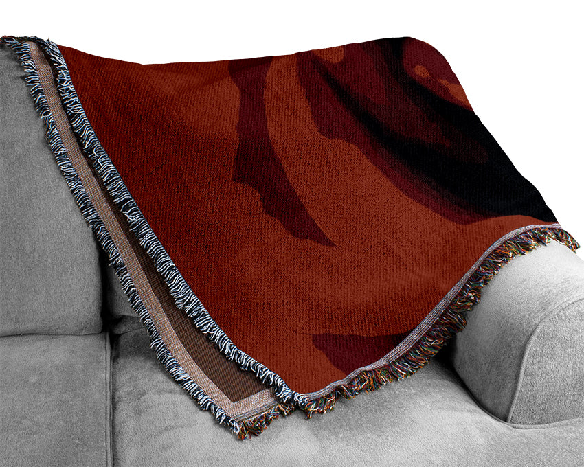 Red Rose Beauty Woven Blanket