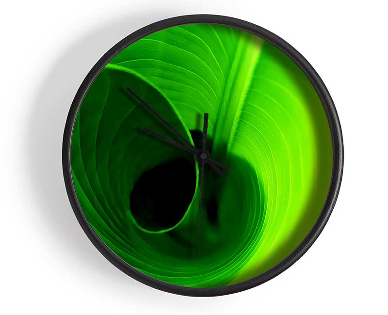 Twist Of A Green Leaf Clock - Wallart-Direct UK