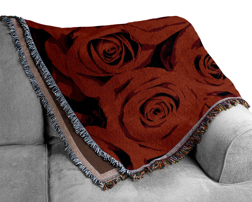Lovely Roses For The One I Love Woven Blanket