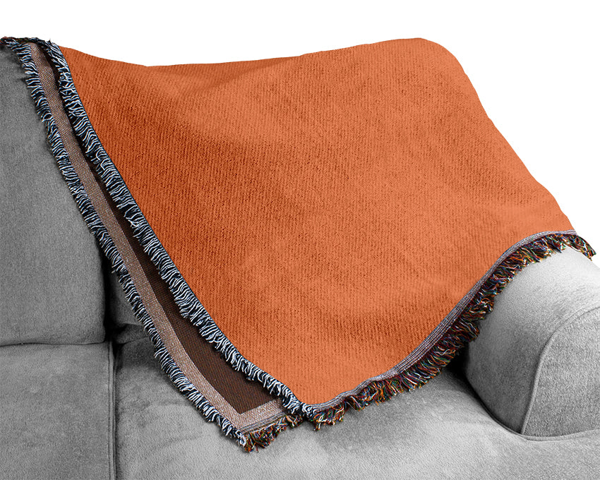 Orange Gerbera On Yellow Woven Blanket