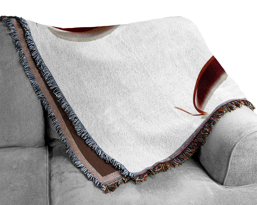 Red Gerbera Fallen Petals Woven Blanket