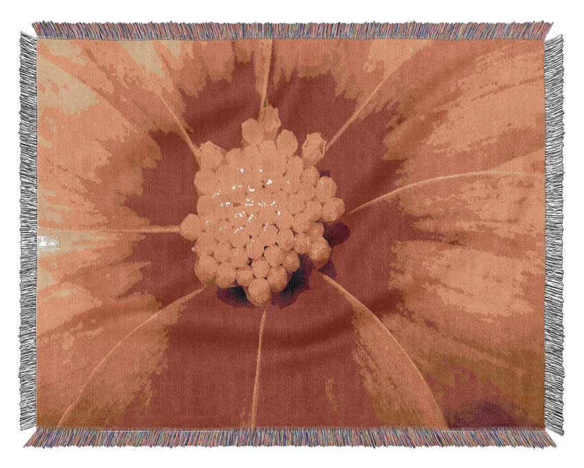 Orange Petal Delight Woven Blanket