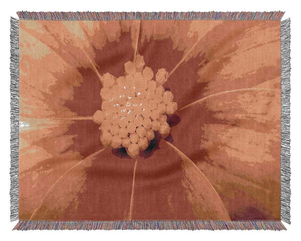 Orange Petal Delight Woven Blanket