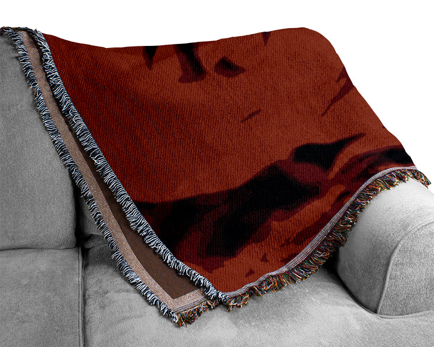 Red Rose Close-Up Twins Woven Blanket