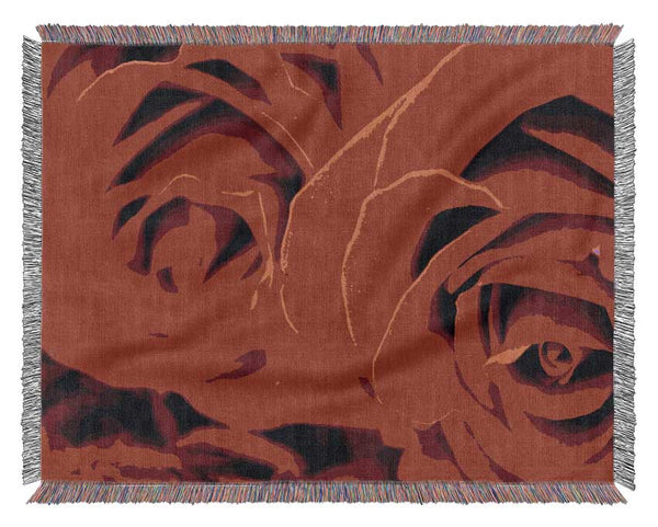 Red Rose Close-Up Twins Woven Blanket