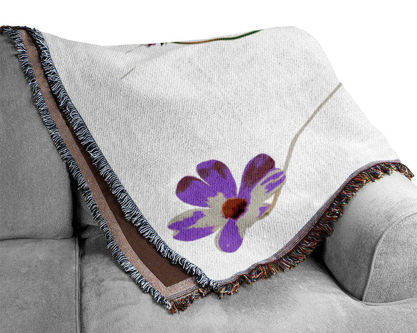 Pink Daisy Bloom Woven Blanket