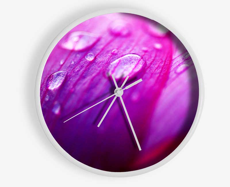 Pink Petal Dew Clock - Wallart-Direct UK