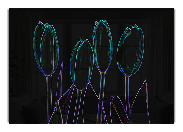 Abstraktes Neonblumenmuster 30