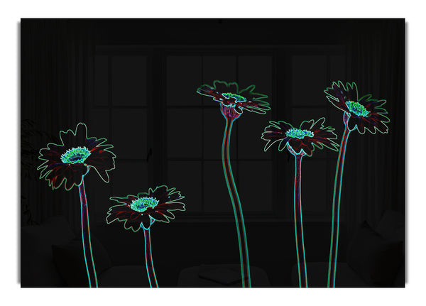 Abstraktes Neonblumenmuster 29