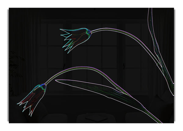 Abstraktes Neonblumenmuster 27