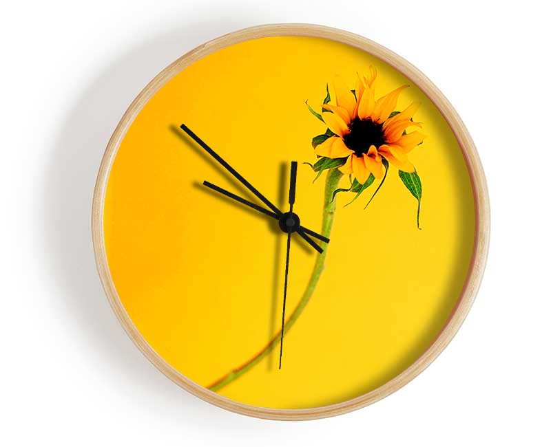Mustard Sunflower Clock - Wallart-Direct UK