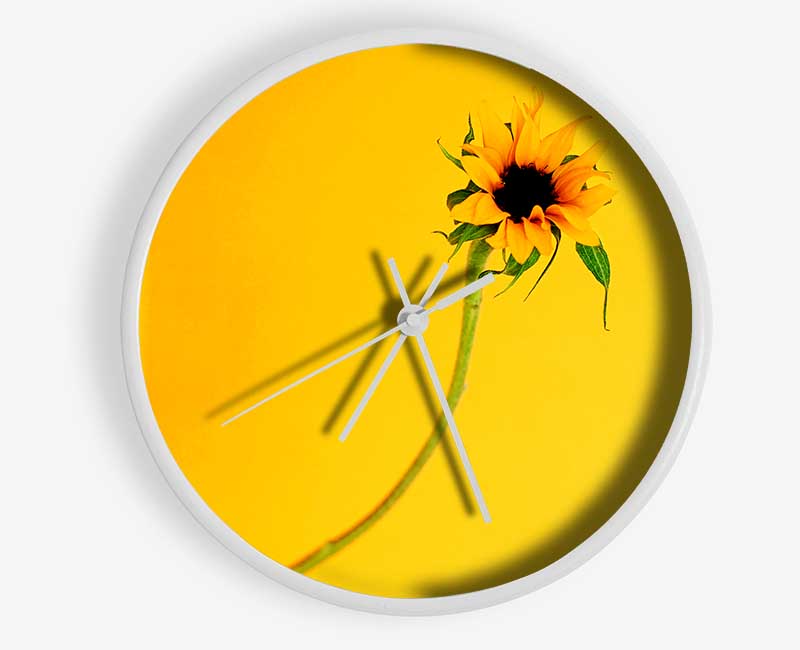 Mustard Sunflower Clock - Wallart-Direct UK