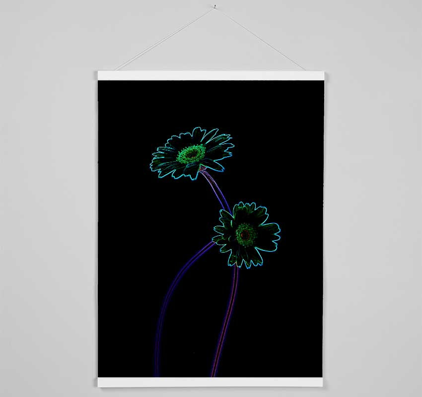 Abstarct Neon Floral 26 Hanging Poster - Wallart-Direct UK