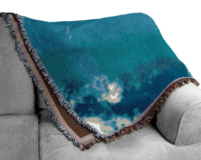 Orange Poppy Skys Woven Blanket