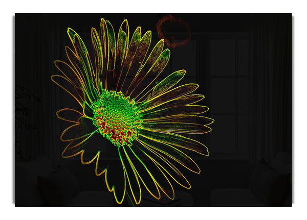 Abstraktes Neonblumenmuster 13