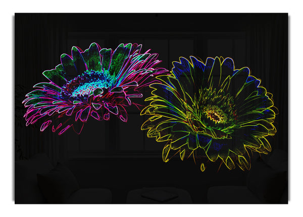 Abstraktes Neonblumenmuster 12